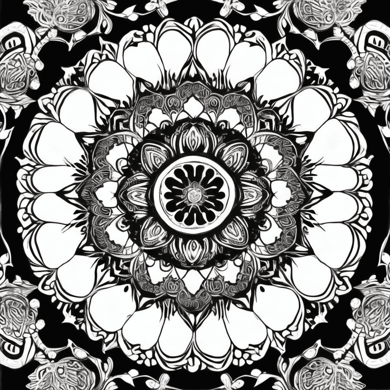 AI generated: ((Heart)), 
mandala, cat full body, mandala body, mandala face, full background mandala, Coloring pa...