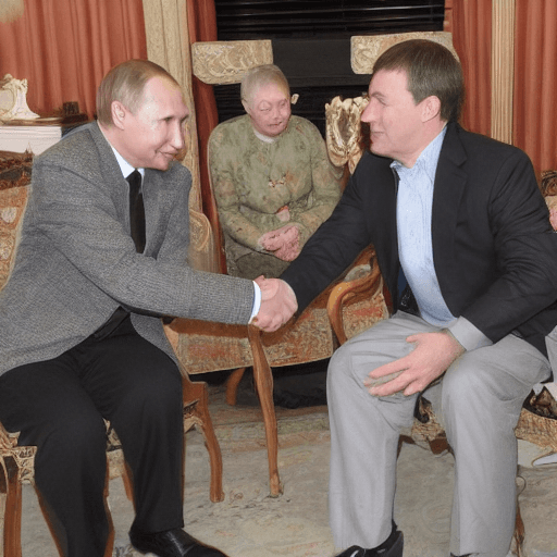 AI generated: Russians are shaking hands