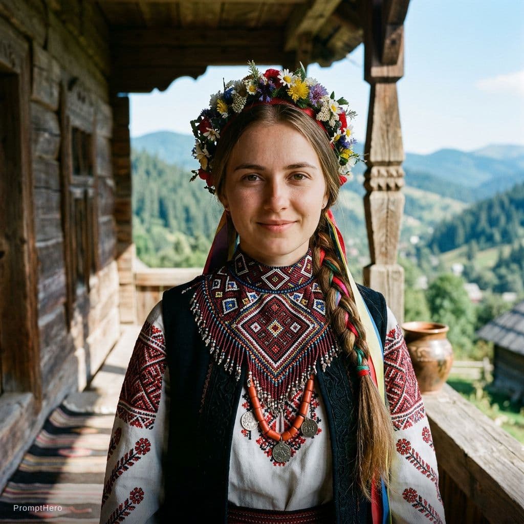 AI generated: бойківська силянка з бісеру
