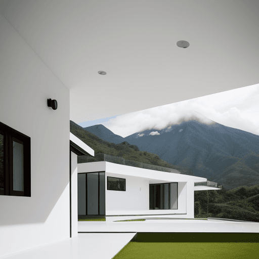 AI generated: Photo of a country house located in Ecuador San Joaquín, inspired by the architectural style of Iván...