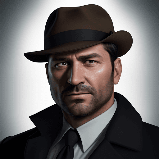 AI generated: 40 YEAR OLD DETECTIVE, FACE OF A VERY INTELLIGENT AND EXPERIENCED MAN