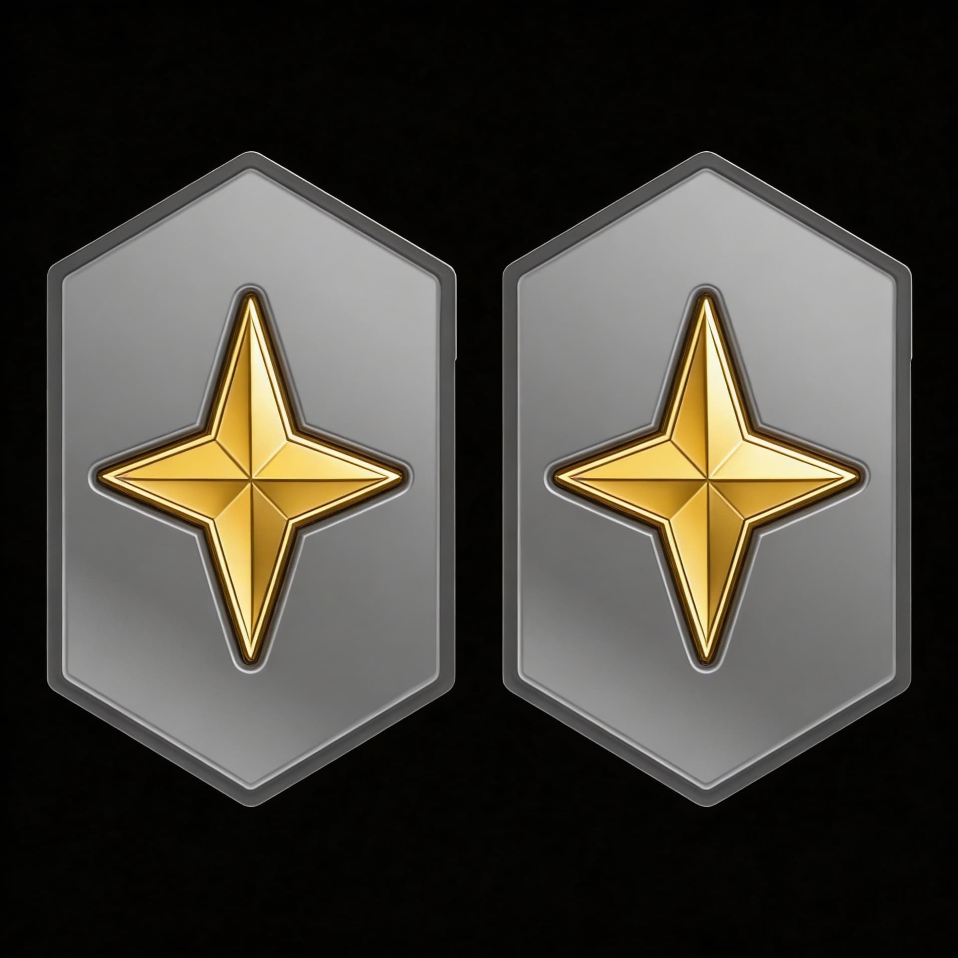 AI generated: Create a Sci-Fi uniform Rank patch. Use the Reference image 1 and create a two patches side by side....