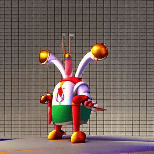 AI generated: Mr.Krabs is the mightiest god using his sword, red eyes, heroic pose, divine and celestial light, ma...