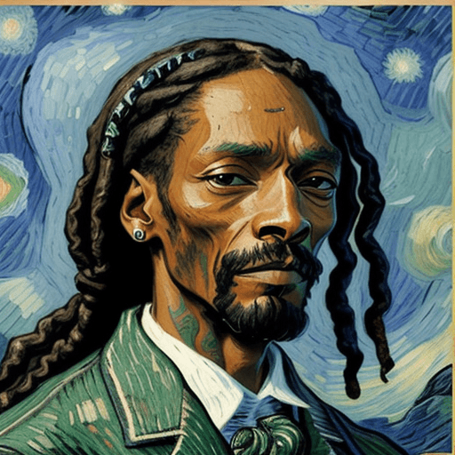 AI generated: [van gogh | Snoop Dogg] of van gogh himself, black dreadlocks