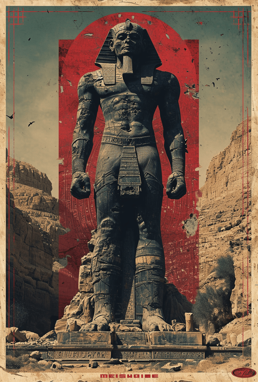 AI generated: the poster, for mummies's tombs, in the style of mommy's on-the-phonecore, b-movie aesthetics, crims...