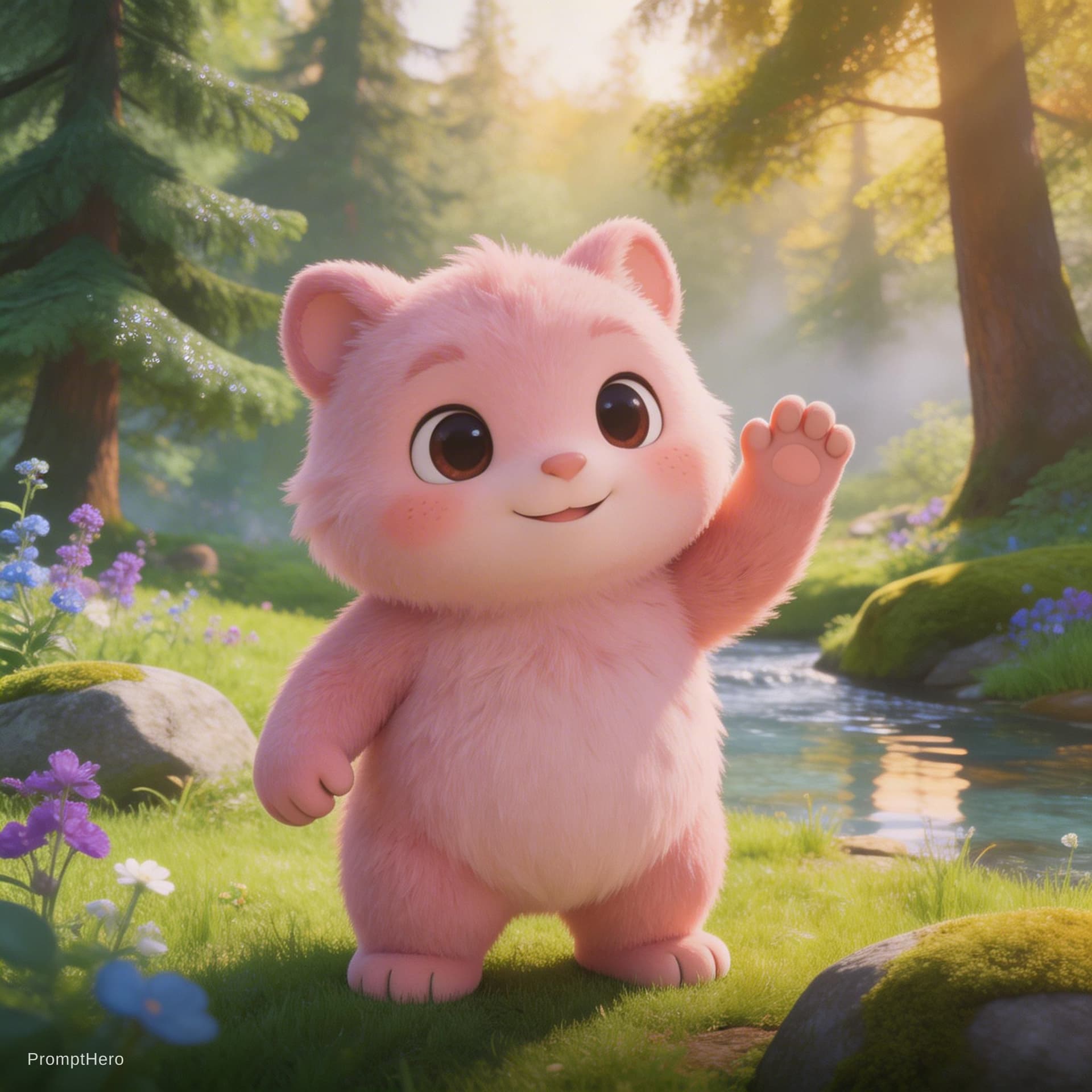 AI generated: pinky Studio Ghibli 16k4d rfktrstyle"pose in a ultrarealistic background" <lora:Vut_out_XL_MU:0. 800...
