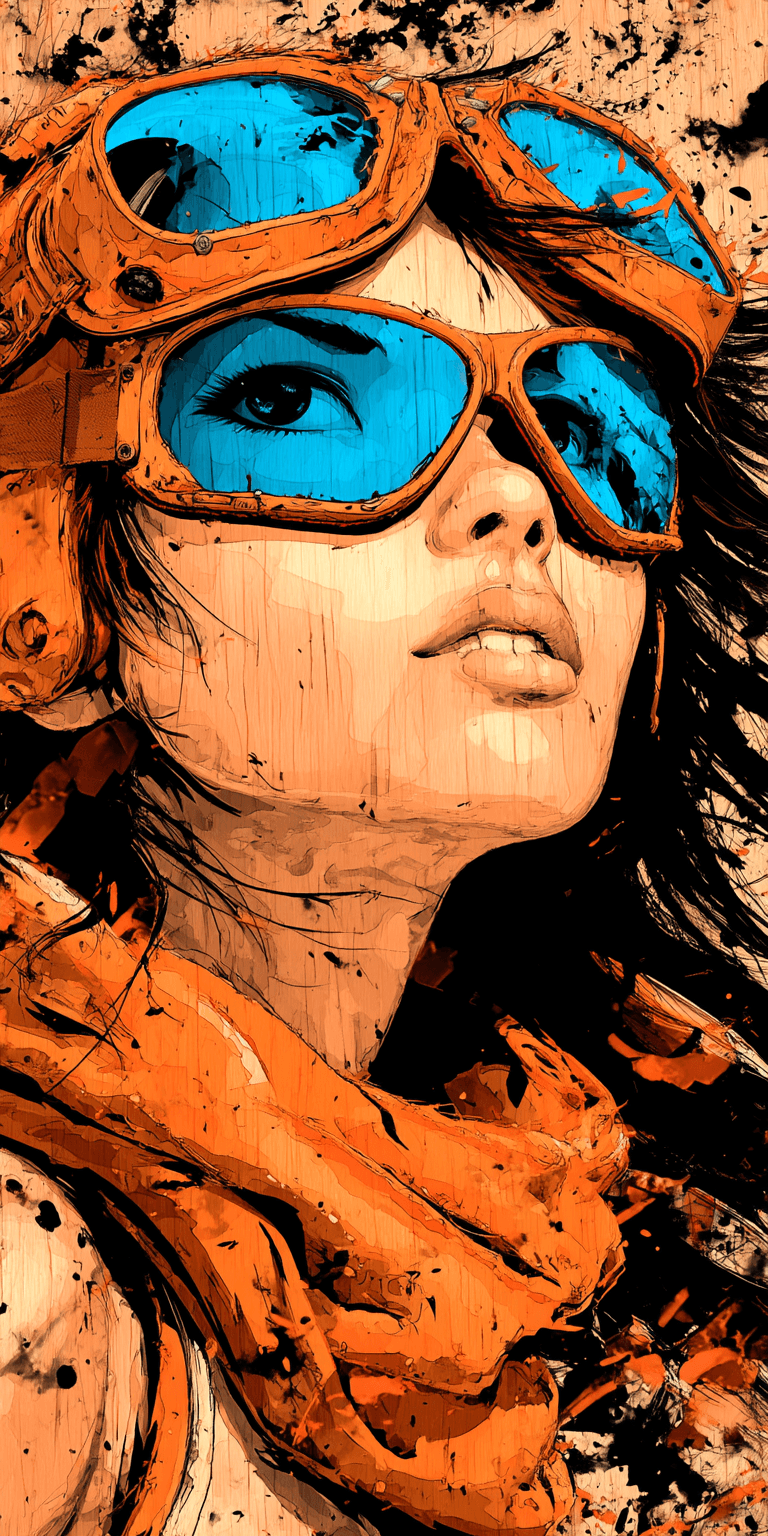 AI generated: beautiful female with a futuristic-looking face, in the style of fantastical contraptions, facing fo...