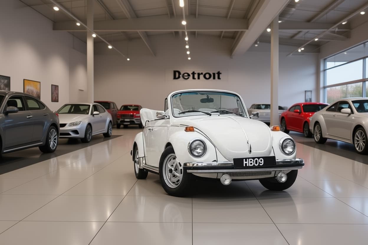 AI generated: at the Detroit showroom
Insert the tiny “HB09” watermark at the bottom of the photo.