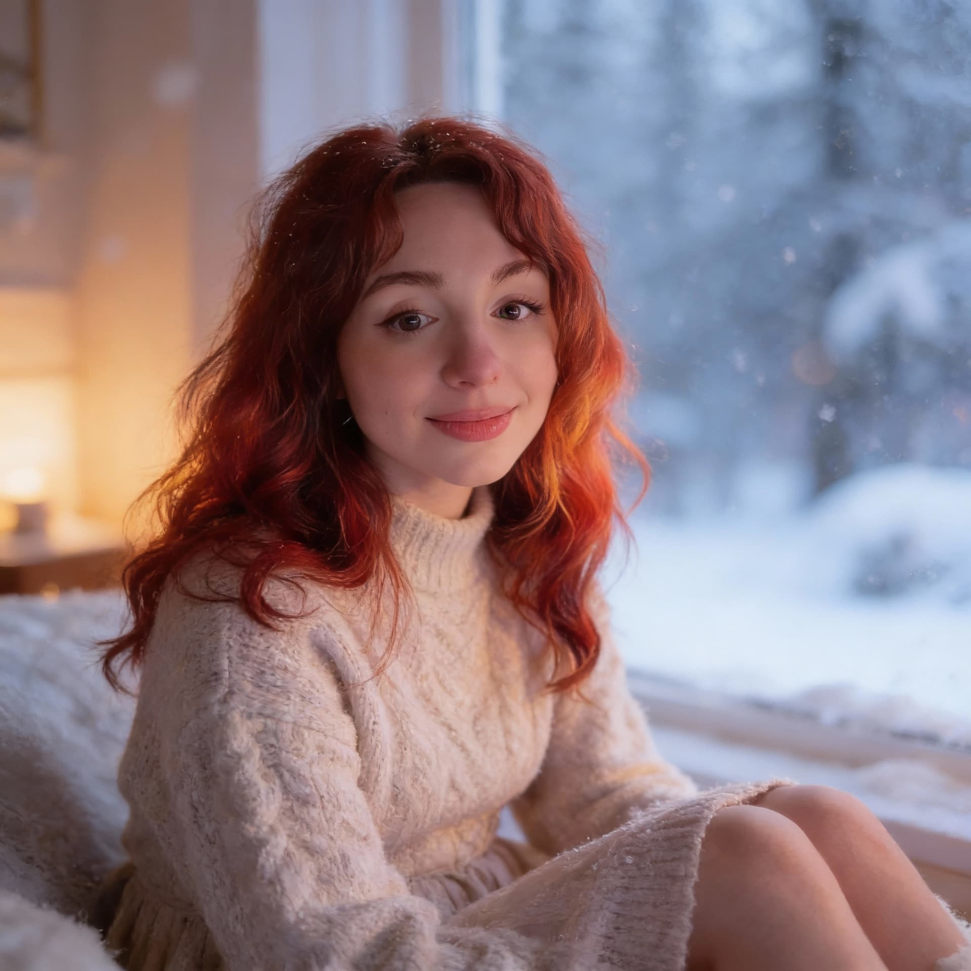 AI generated: Use the uploaded photo of a red-haired girl as the primary reference for facial features and proport...