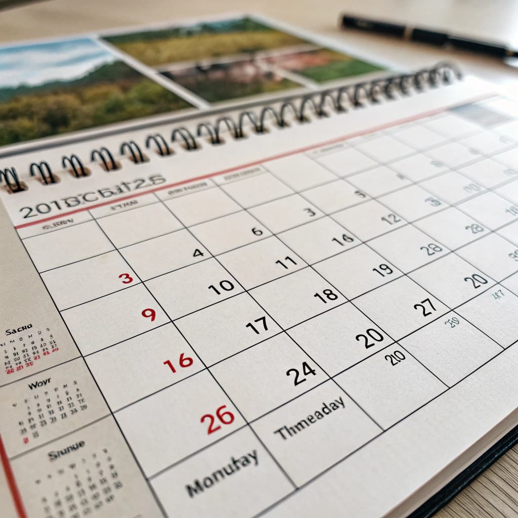 AI generated: A calendar with scheduled payment reminders dslr, ultra quality, sharp focus, tack sharp, dof, film ...