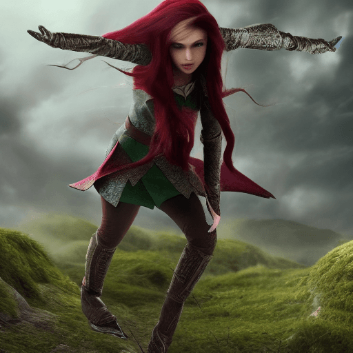 AI generated: Elf with magical powers, full body, character design, full body cinematic lightning, epic fantasy, h...