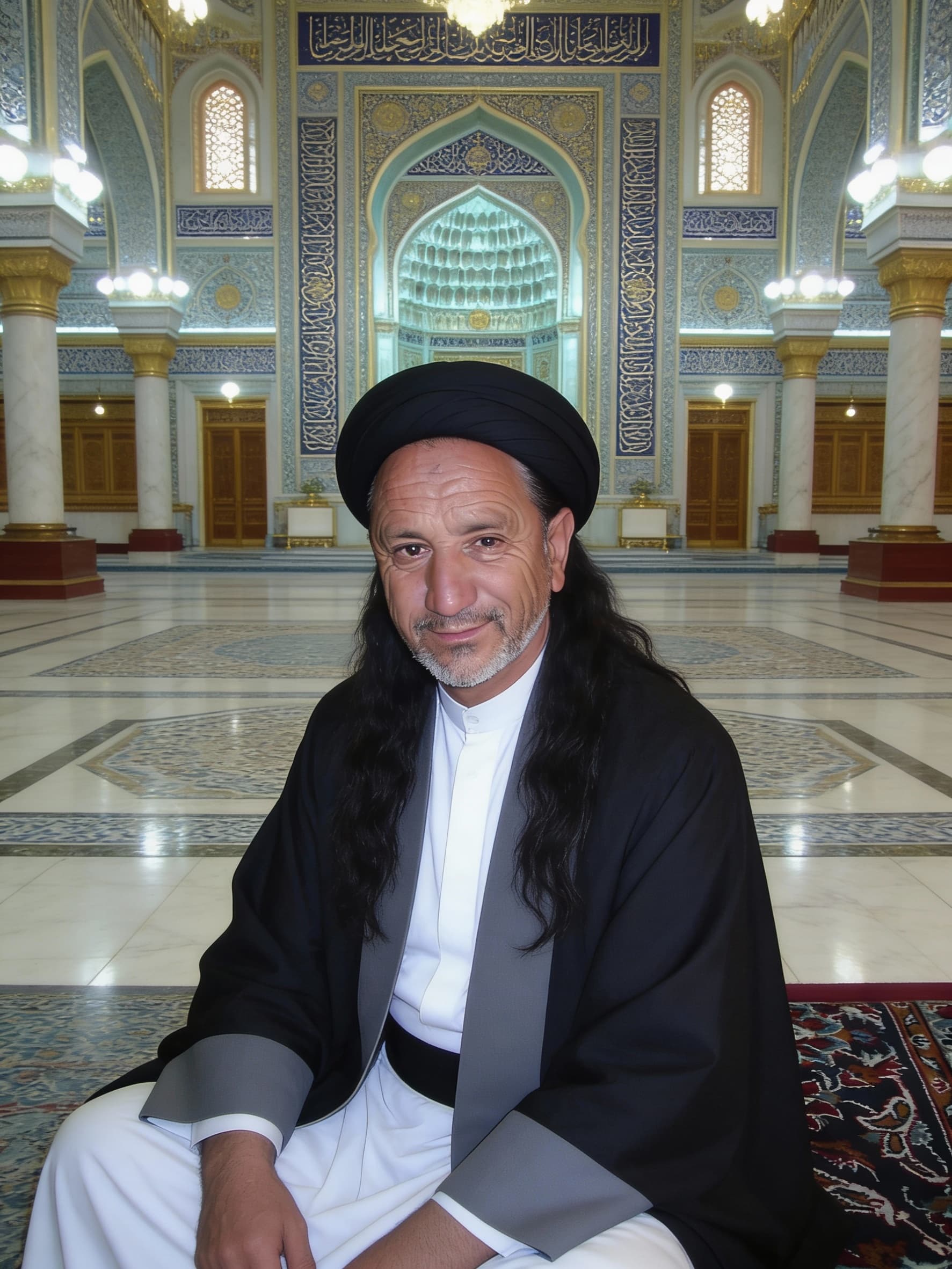 AI generated: مو بزار و کت و شلوار تو حرم امام رضا علیه السلام