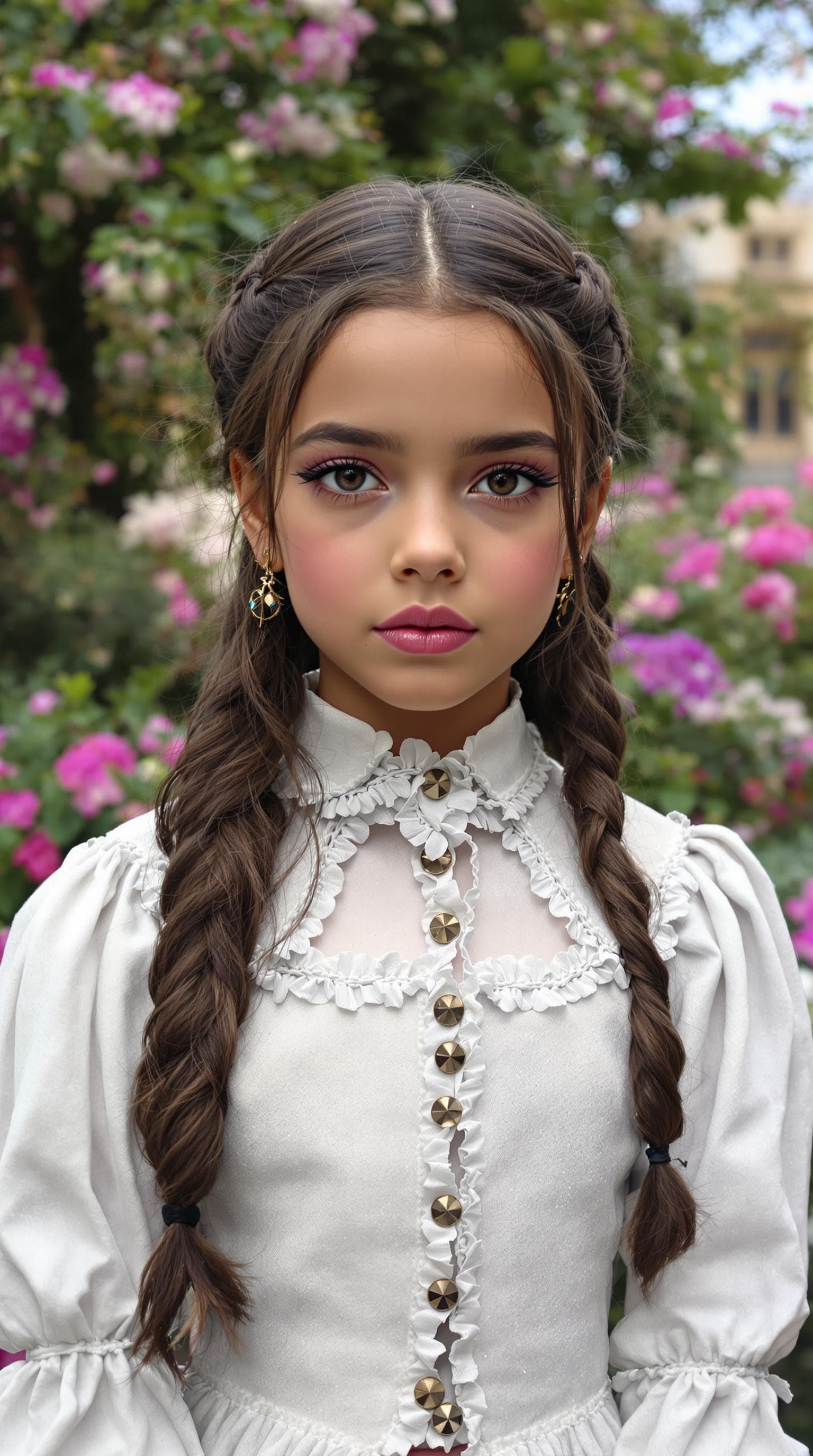 AI generated: a professional photo of the most girl in the world, of a 11 year old girl, in Paris France in the ea...