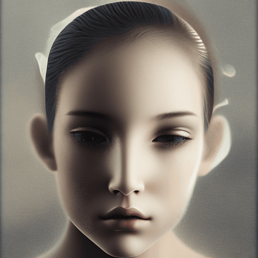 AI generated: blurry image of a girl, in the style of minimalist beauty, androgynous, light black, mote kei, seren...