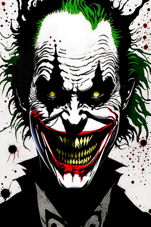 AI generated: the joker, The Joker by Tsutomu Nihei, ((Text reads "HA HA")), (strange but extremely beautiful:1.4)...