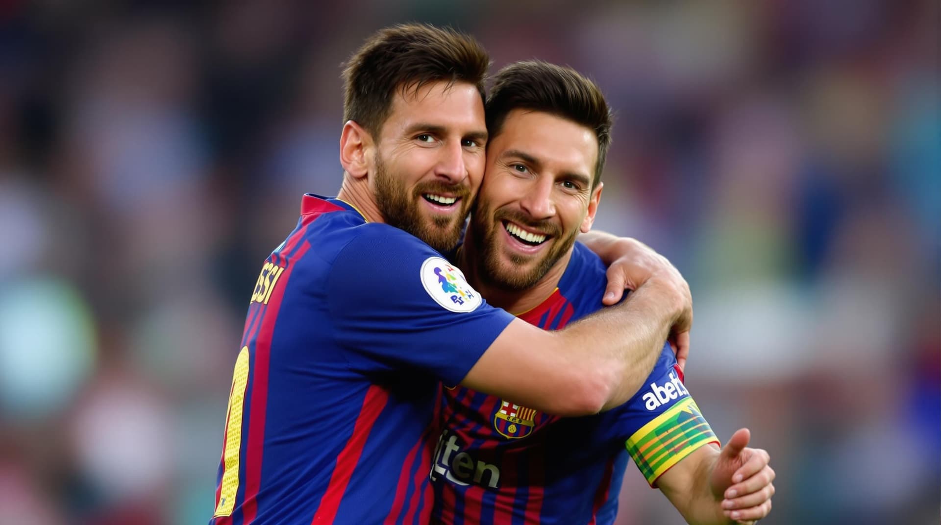 AI generated: messi and cristiano hugging
