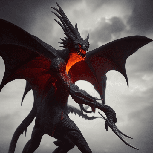 AI generated: Male necromancer, dark fantasy, high fantasy, Fibonacci dragon wings, devil, dark stormy sky, hyper ...