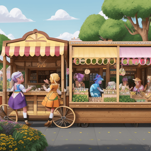 AI generated: Transport yourself to the lively town of Ponyville, the vibrant hub of friendship and community. Vis...