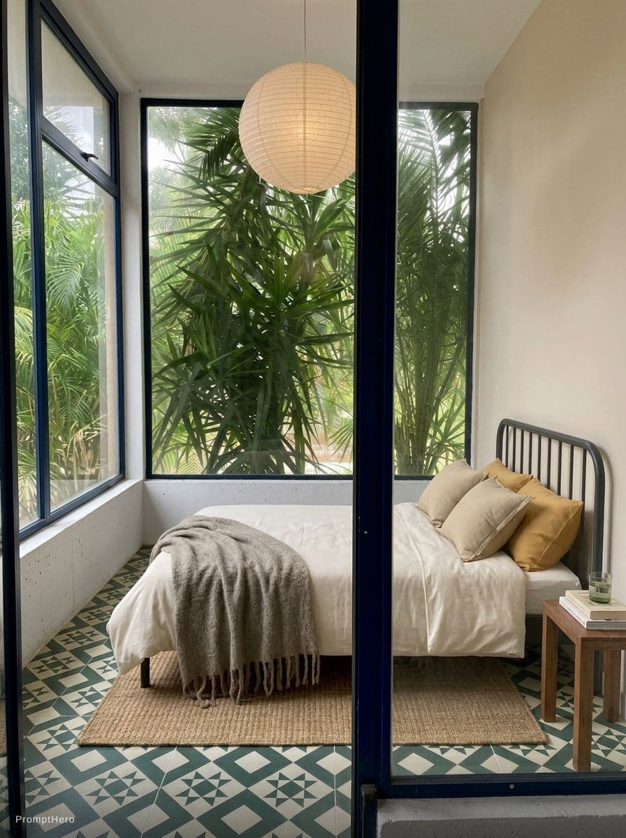 AI generated: add this bed to the room with the head of the bed touching the window