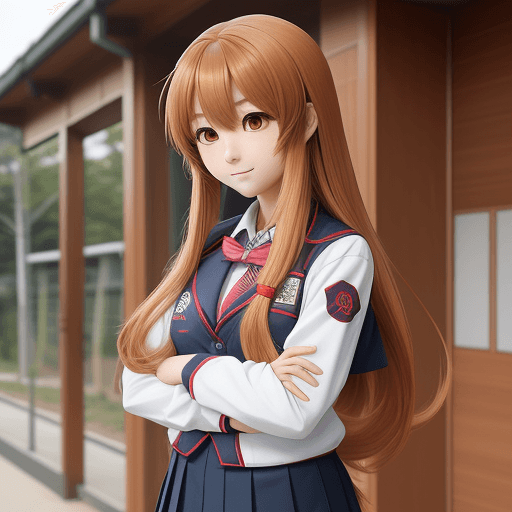 AI generated: taiga aisaka anime style school uniform long hair AWP