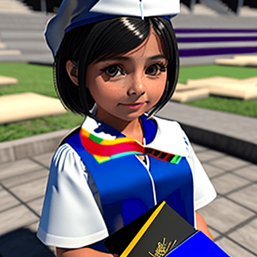 AI generated: niña en su graduación con diploma y medalla 3d