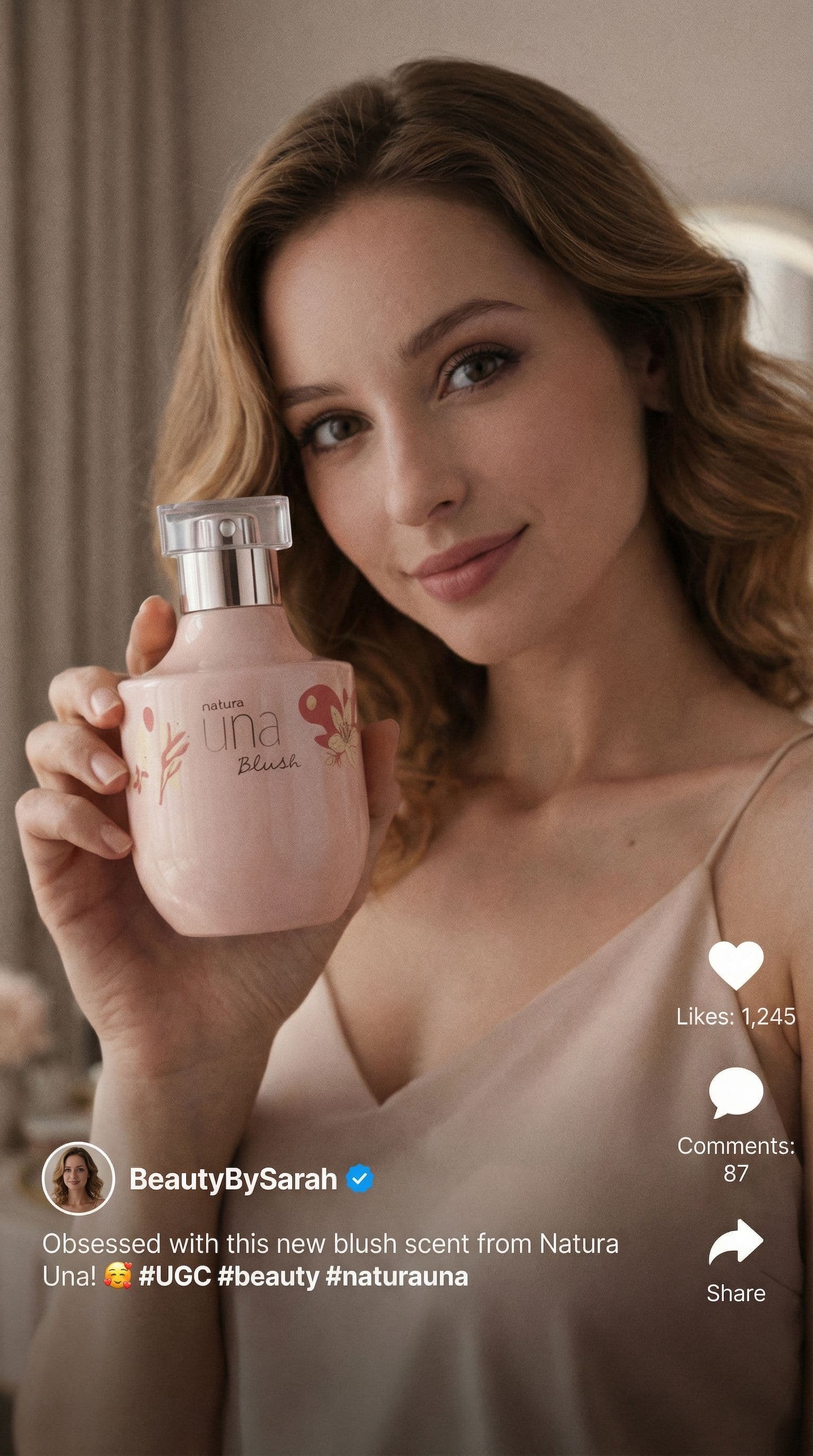 AI generated: UGC beauty influencer photo