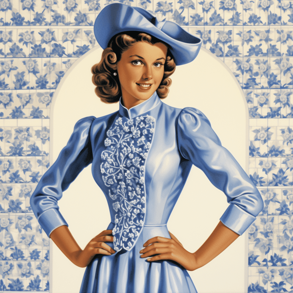 AI generated: High fashion, vogue, flower pattern, 1948 --no ugly, deformed, noisy, blurry, distorted, out of focu...