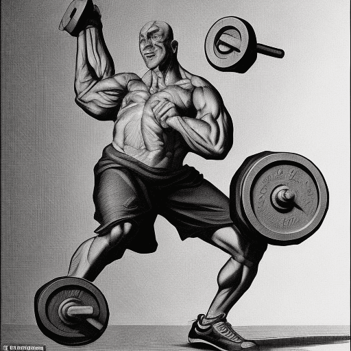 AI generated: create an outlined over exaggerated cartoonish charcoal image of a lutherian preast lifting weights