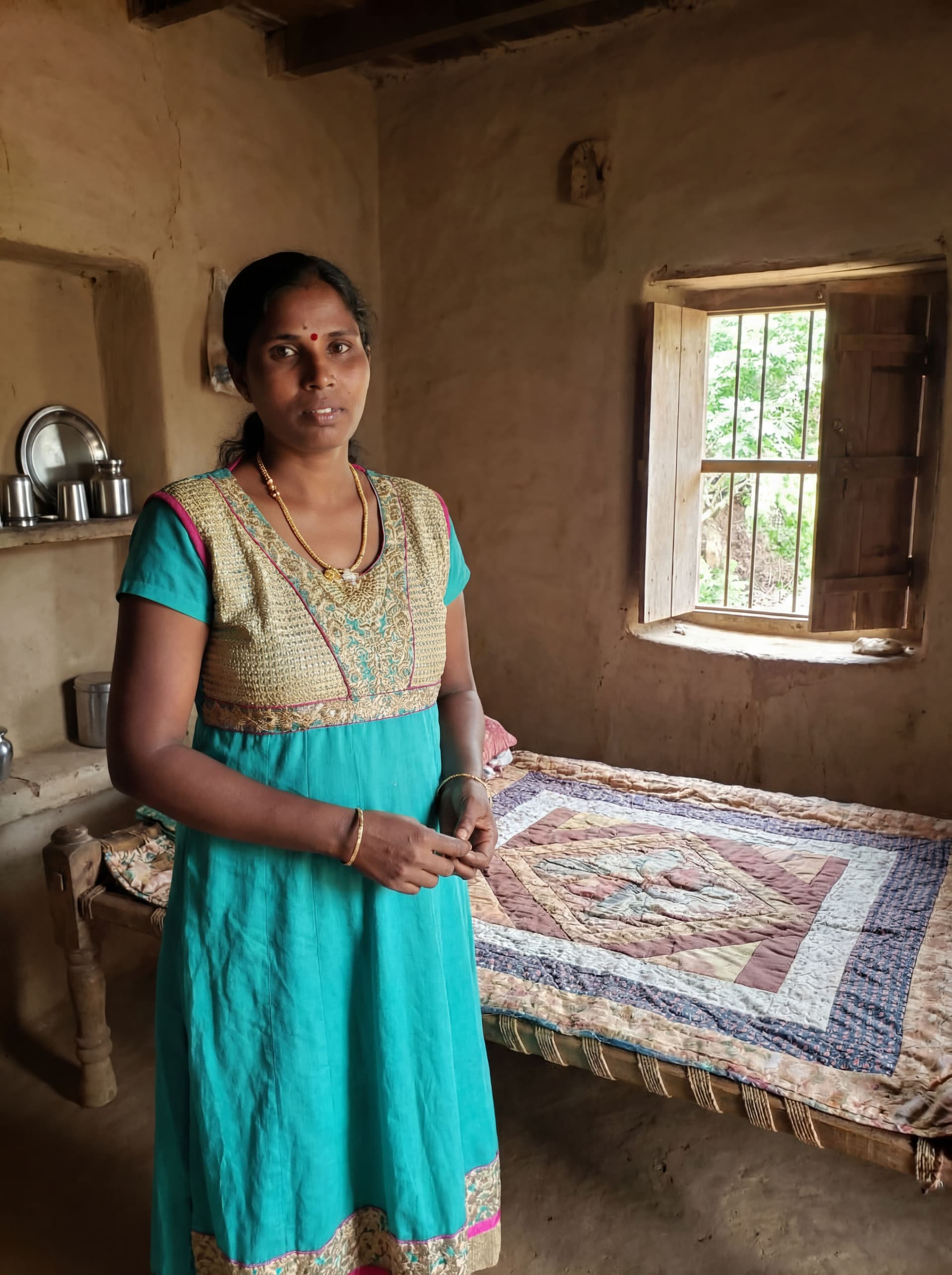 AI generated: Change the place is village bedroom 