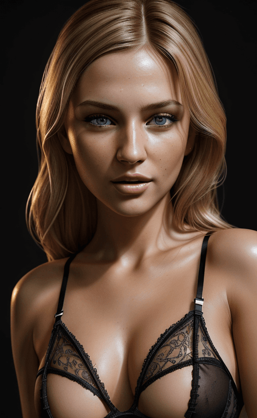 AI generated: photorealistic, ultra highly intricate detailed, professional photo, blonde girl, (full-body), brune...