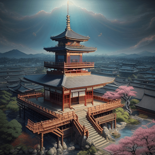 AI generated: Kyoto Animation stylized anime mixed with tradition Chinese artworks~ A snake flying at old Indian t...