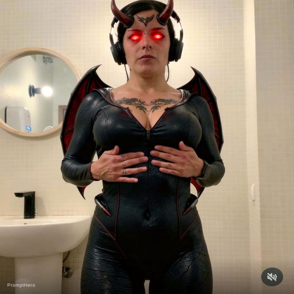 AI generated: A very sexy hot Succubus with all the body details enhanced and visibles