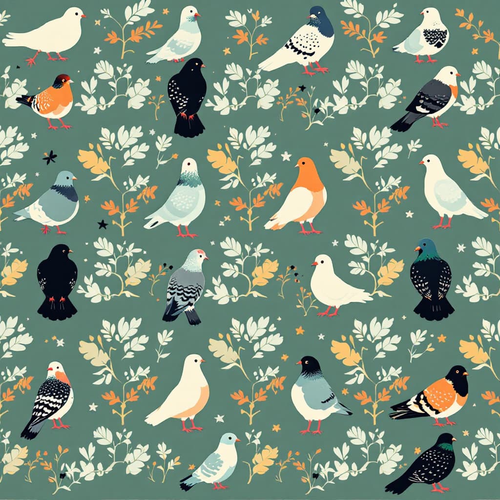 AI generated: motif pigeon