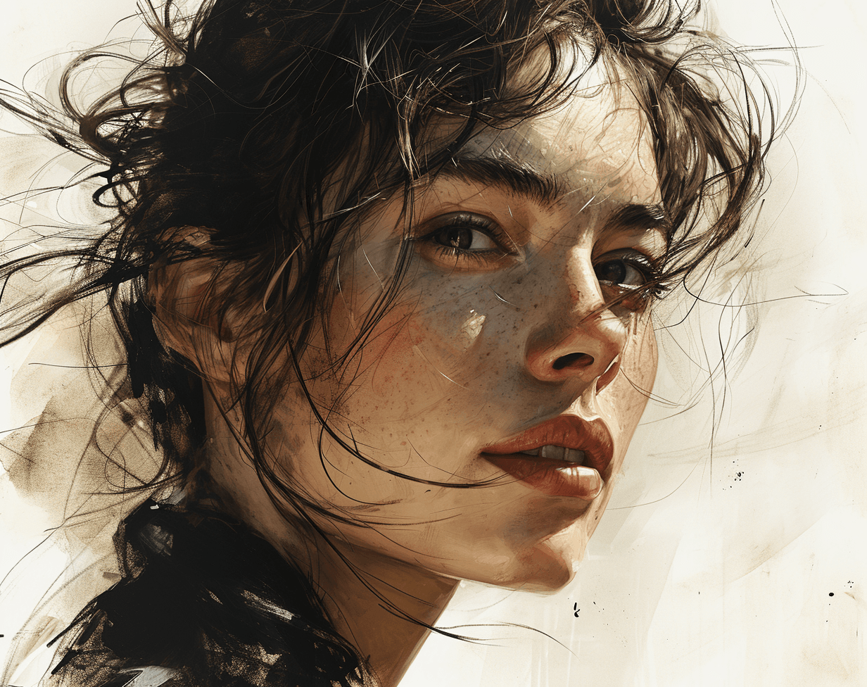 AI generated: sketch, in the style of flora borsi, animated gifs, ren hang, steve henderson, tender depiction of n...