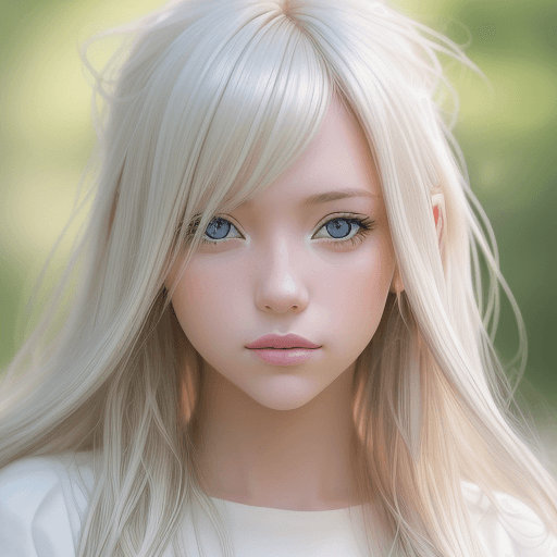 AI generated: instagram cover photo featuring a girl model, blondy color hair, 300mm f/5. 8, light silver and whit...