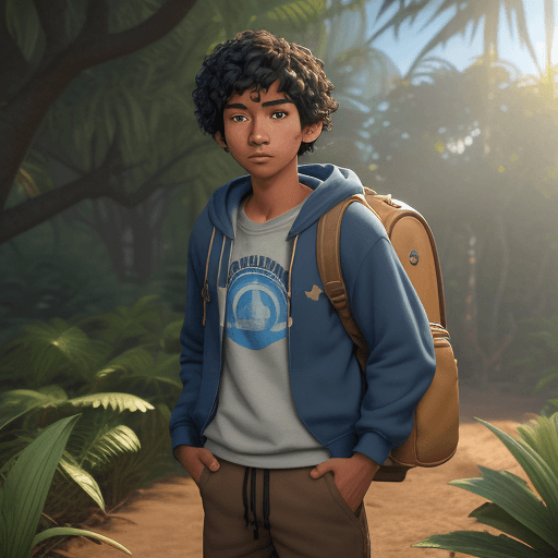 AI generated: A teenage boy, Indonesian, 22 years old, with short curly hair, black eyes, tan skin, wearing casual...