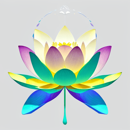 AI generated: Create a minimalist digital illustration of a lotus flower with clean, simple lines. The petals of t...