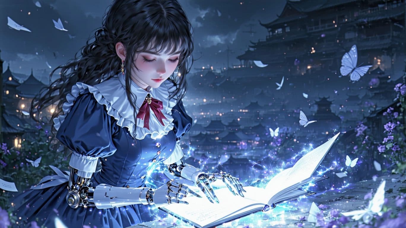 AI generated: Her serene yet determined expression, reflecting her inner strength and emotional growth.
anime v
De...