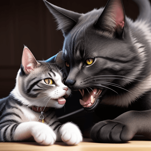 AI generated: violent cat eating a dog