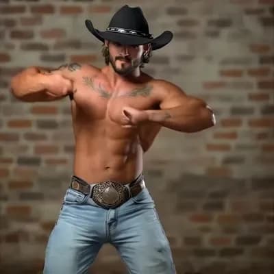 AI generated video: Cowboy hip thrust dance move
