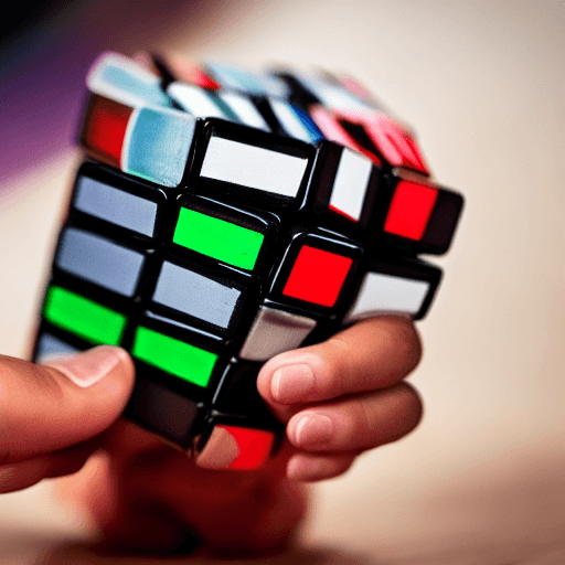 AI generated: hands using a rubiks cube, 8k

