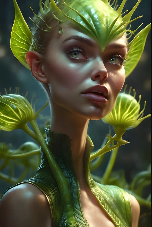 AI generated: high detailed professional upper body photo of a transparent porcelain android looking at viewer, wi...