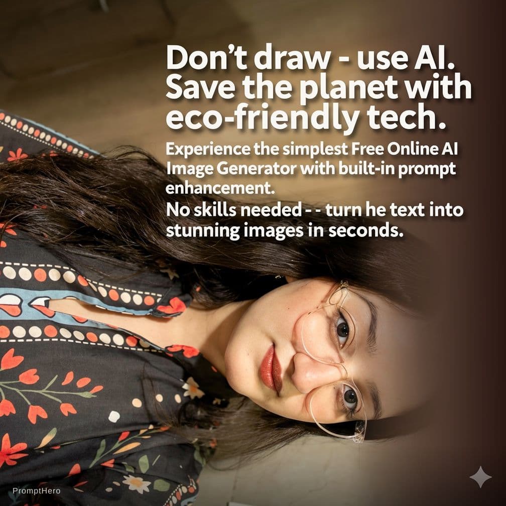 AI generated: Don’t draw – use AI. Save the planet with eco-friendly tech. Experience the simplest Free Online AI ...