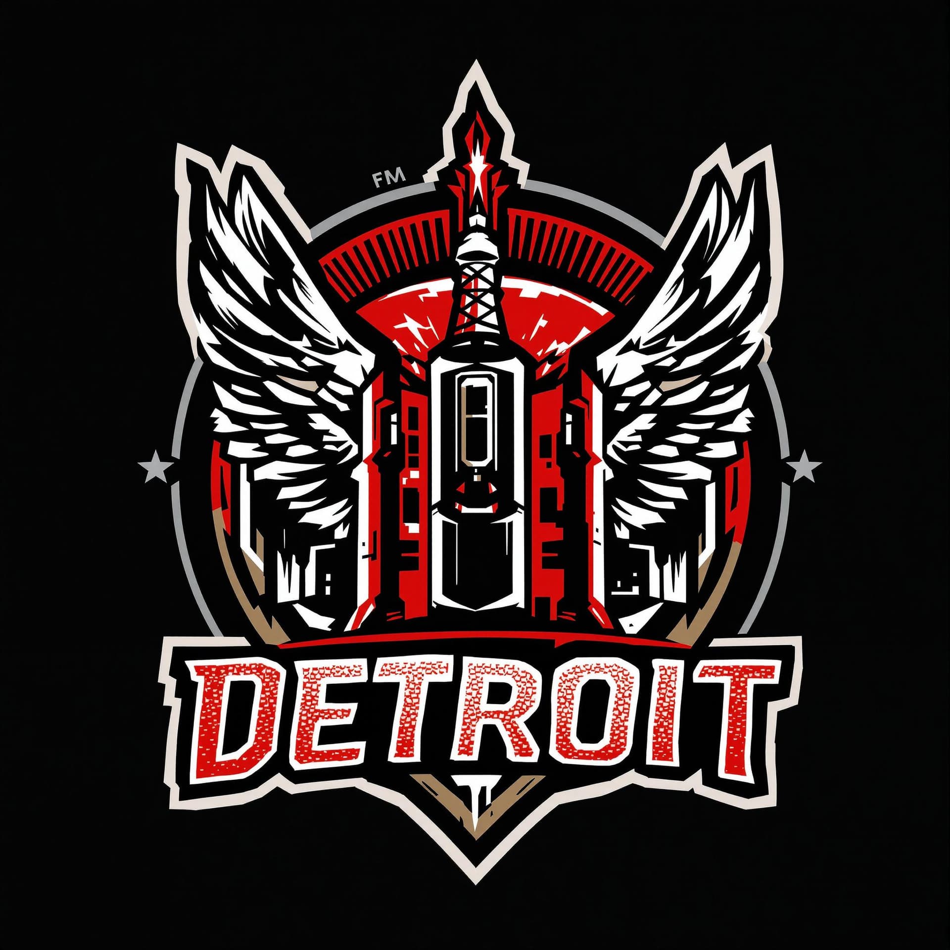 AI generated: Design a new logo of Detroit using modern and throwback influences, ultra realistic in details and c...