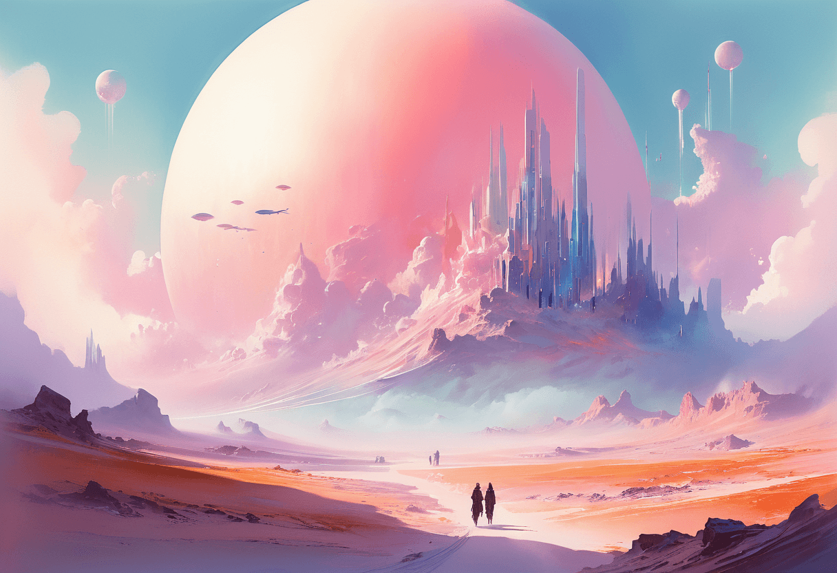 AI generated: (digital art by Beeple:0.8) , soft focus of a hefty (a picture of a serene futuristic concept for es...