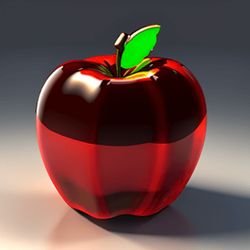 AI generated: 3d icon, realistic apple, glassmorphism