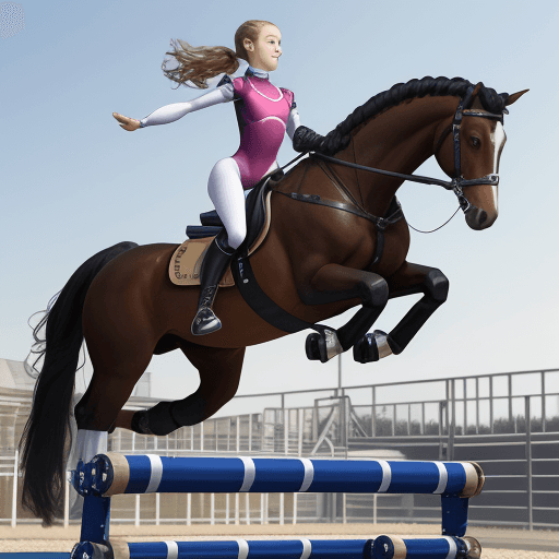 AI generated: Élisabeth robot  en mode gymnaste sur Cheval d'arçons
