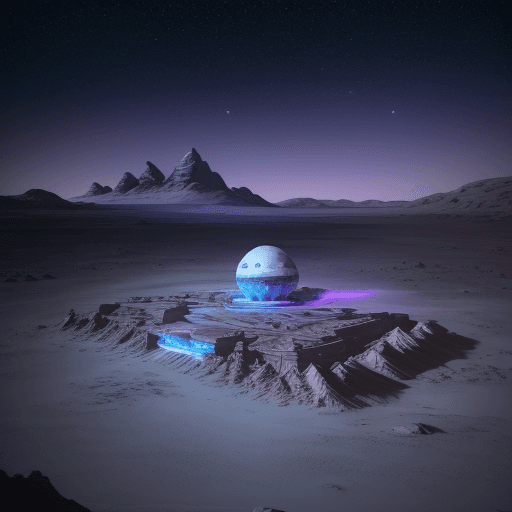 AI generated: Space base located on a frozen plateau of Mars with a distinct Python image or insignia displayed on...
