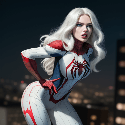 AI generated: scarlette johanson  (Masterpiece, 4k resolution, ultra-realistic, very detailed), (White superhero t...