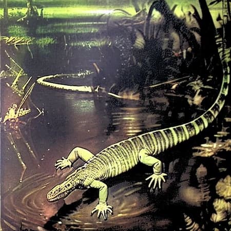 Old Dinosaur Oil Painting